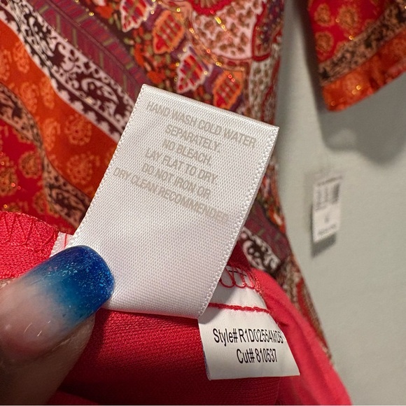 Westport 1962 Midi Dress Size 6 Red Brown Metallic Paisley Print V-Neck Casual - Picture 8 of 9